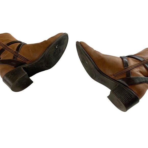 Chaps Ralph Lauren Womens Size 8.5 B Mid Ankle Bootie Boots Side Zip Brown - Picture 6 of 7